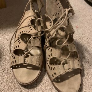 Mossimo thick heeled lace up sandals